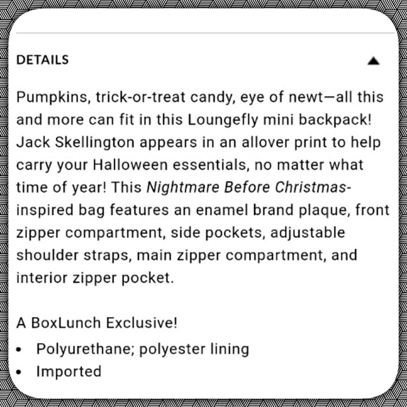 Loungefly Disney NBC Jack Poses Mini Backpack - Picture 9 of 9